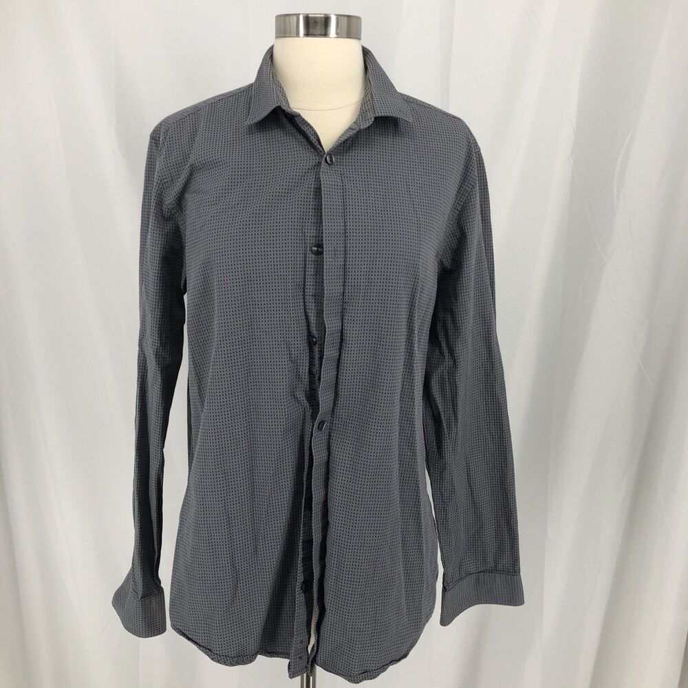 Calvin Klein Men's M Infinite Cool Long Sleeve Button Down Shirt Gray